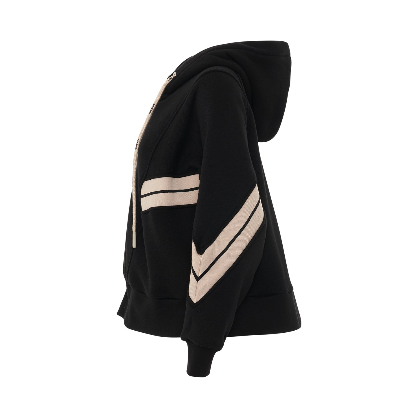 Track Rib Zipped Hoodie in Black/Butter