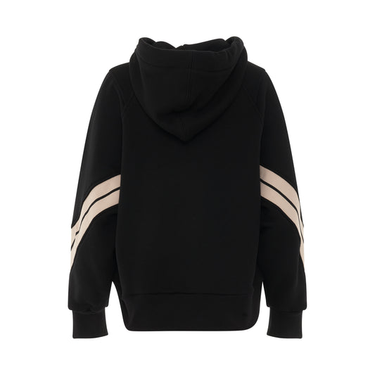 Track Rib Zipped Hoodie in Black/Butter