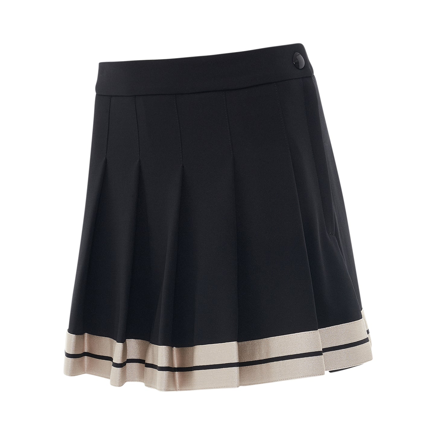 Track Pleated Skirt in Black/Butter