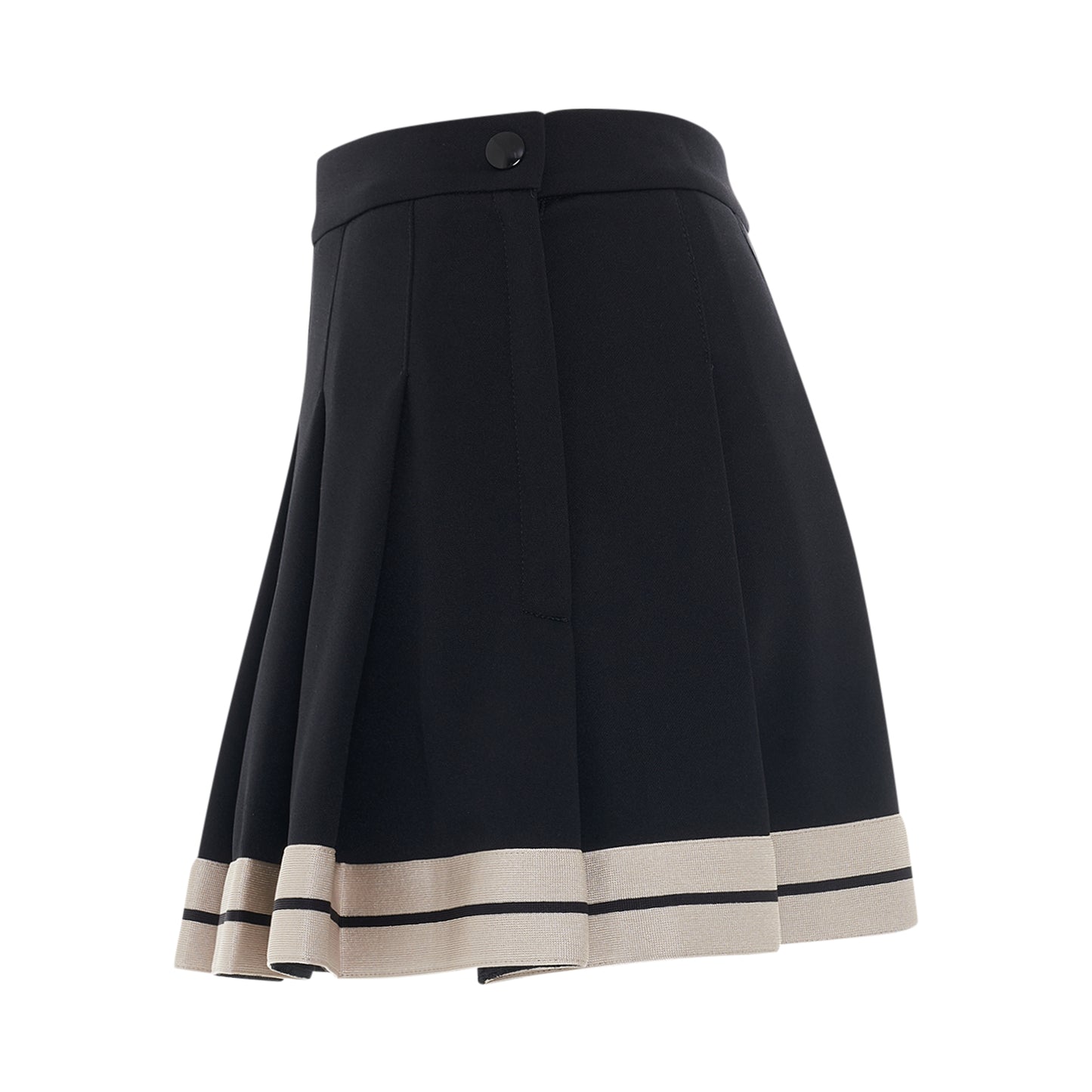 Track Pleated Skirt in Black/Butter