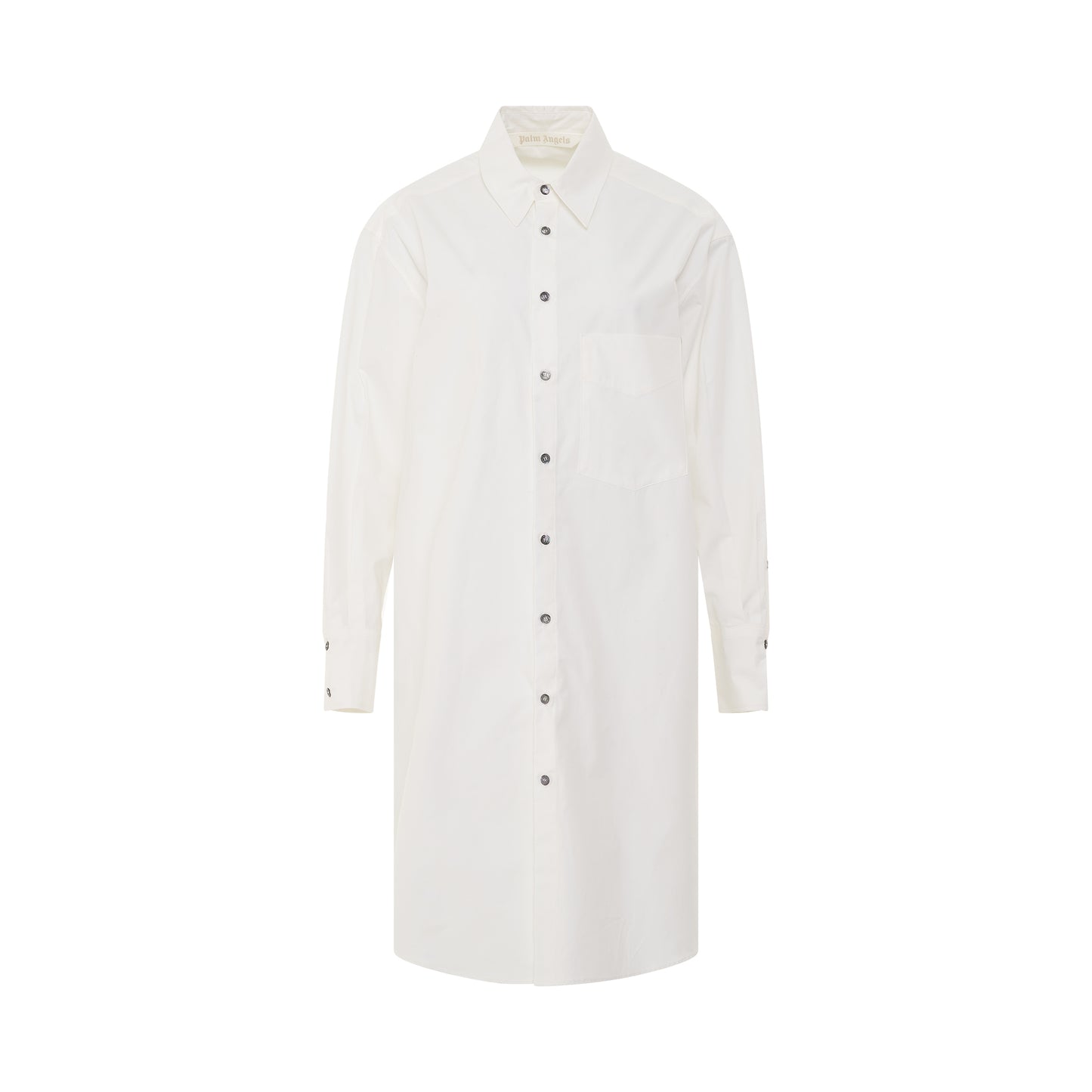 Oversize Logo Shirt Dress in White/Black