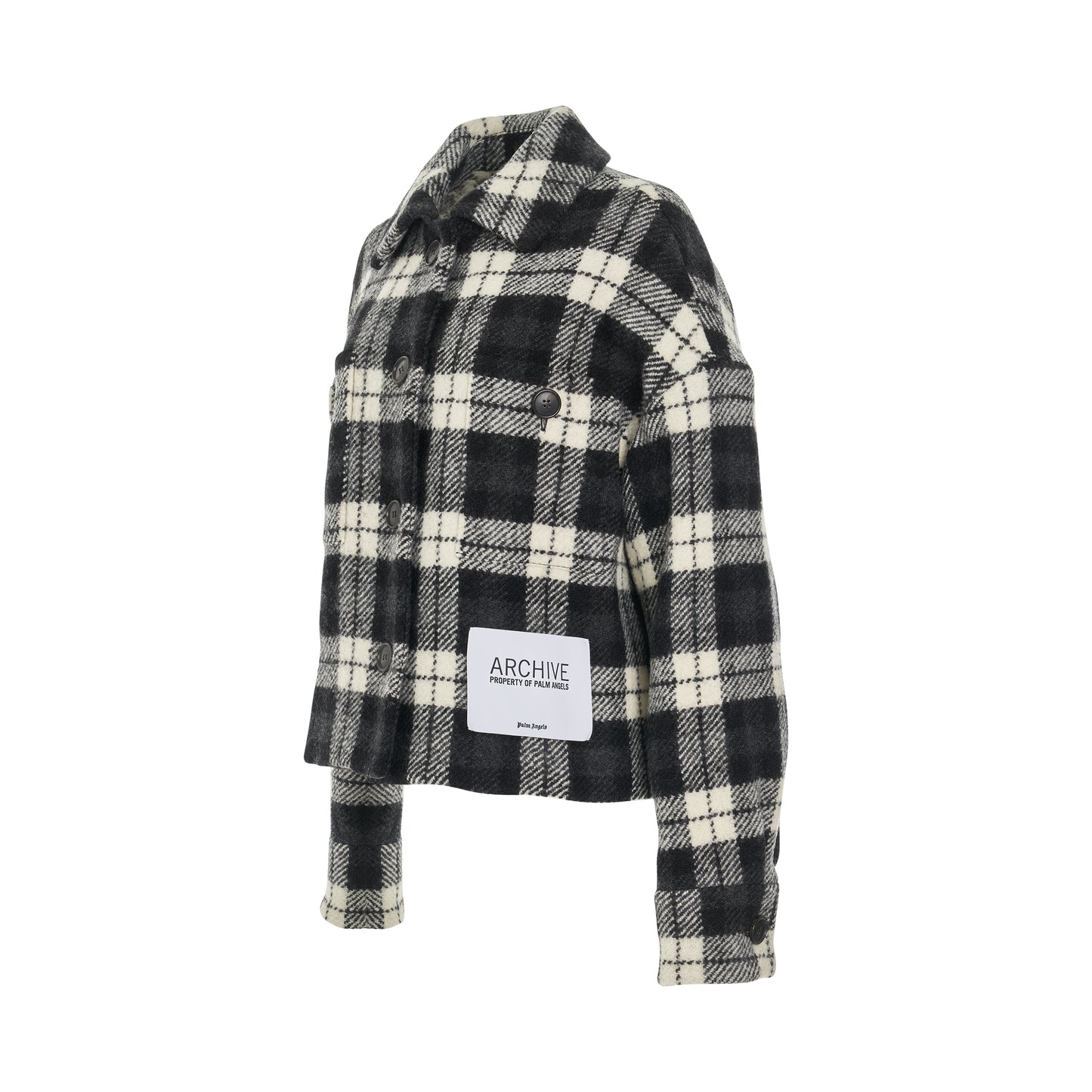 Checked Shirt Jacket in Black