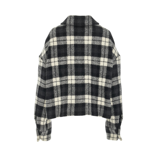 Checked Shirt Jacket in Black