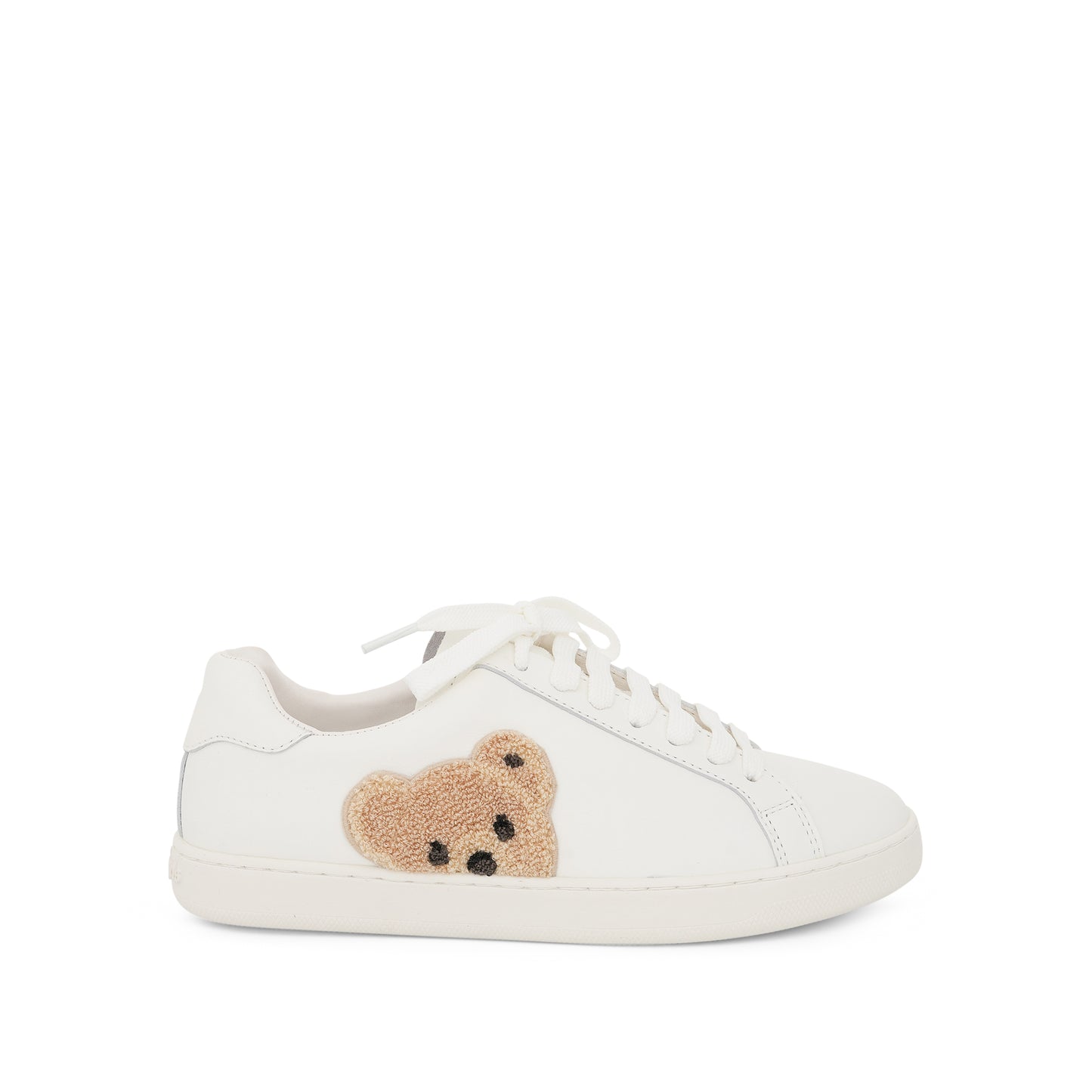 New Teddy Bear Tennis Sneaker in White/Brown