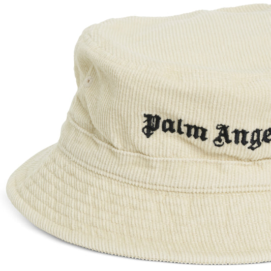 Cord Logo Bucket Hat in Off White