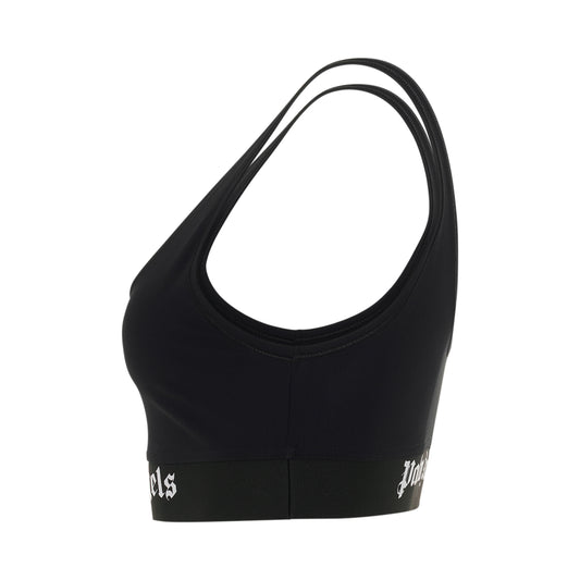 Classic Logo Sports Bra in Black/White