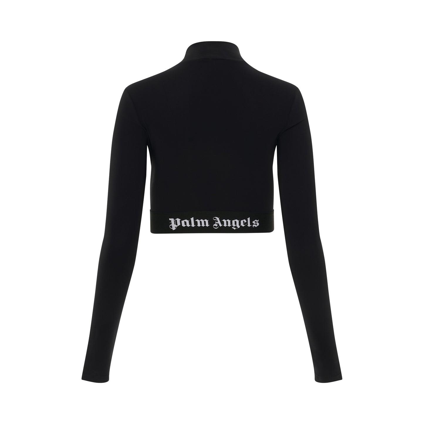 Mockneck Logo Long Sleeve Top in Black/White