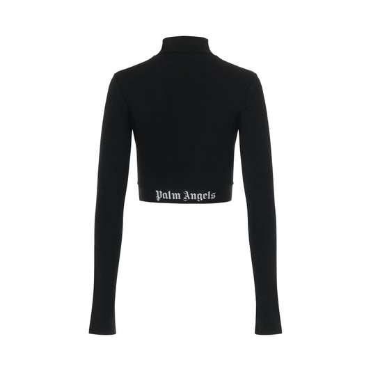 Mock Neck Training Top in Black/White