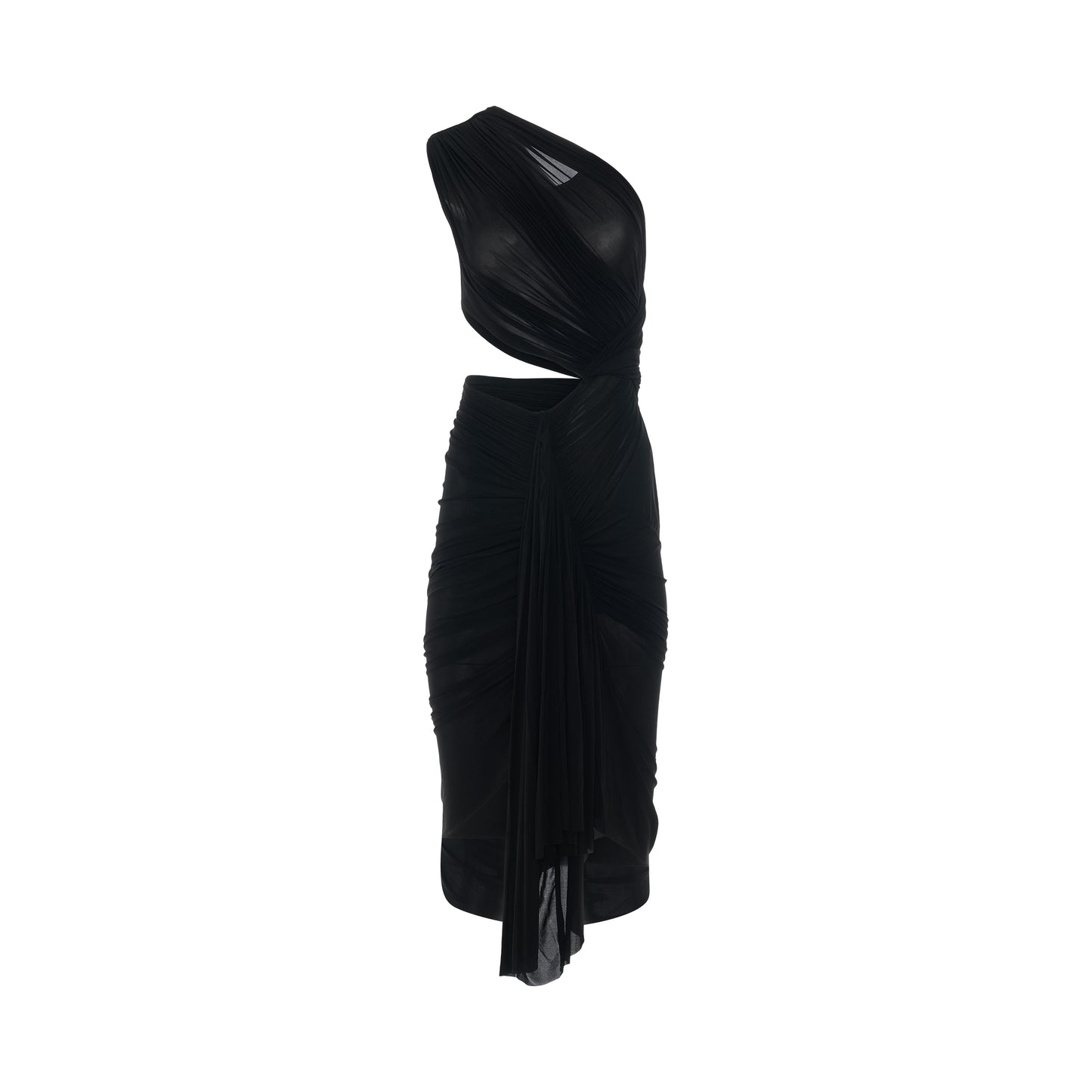 Abito Sleeveless Calf Length Gown in Black