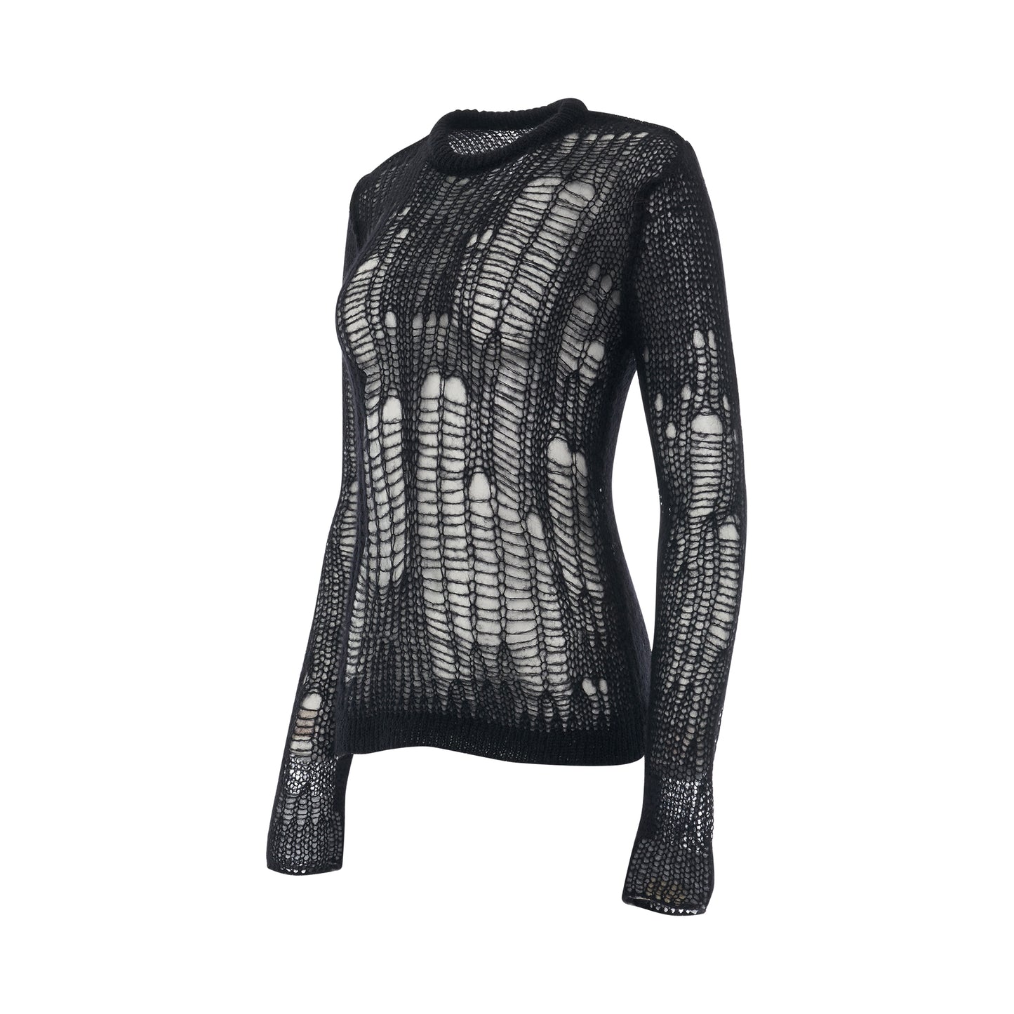 Maglia Spider Net Mesh Top in Black