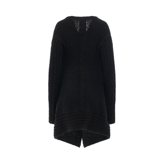 Medium Wrap Knit Cardigan in Black