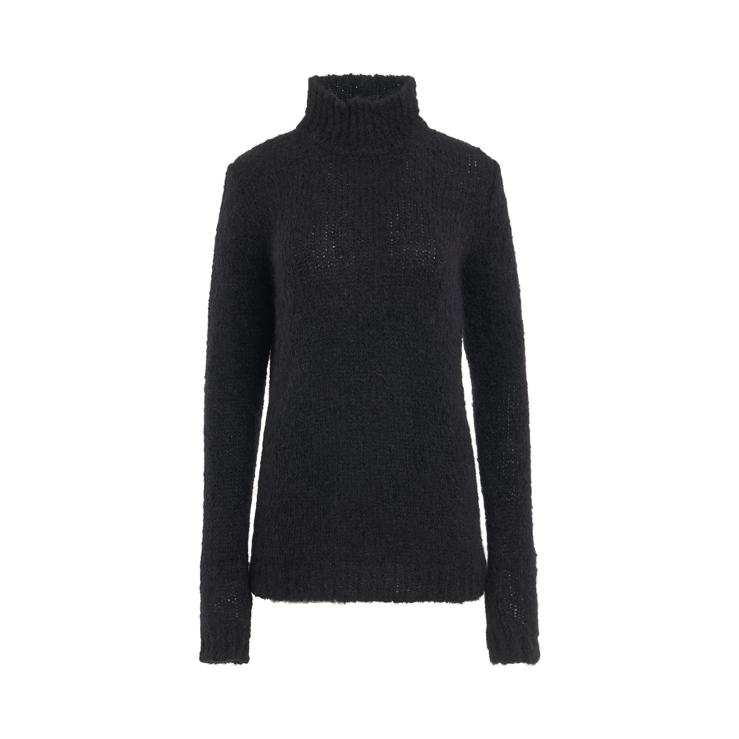 Mohair Turtleneck Sweater in Black