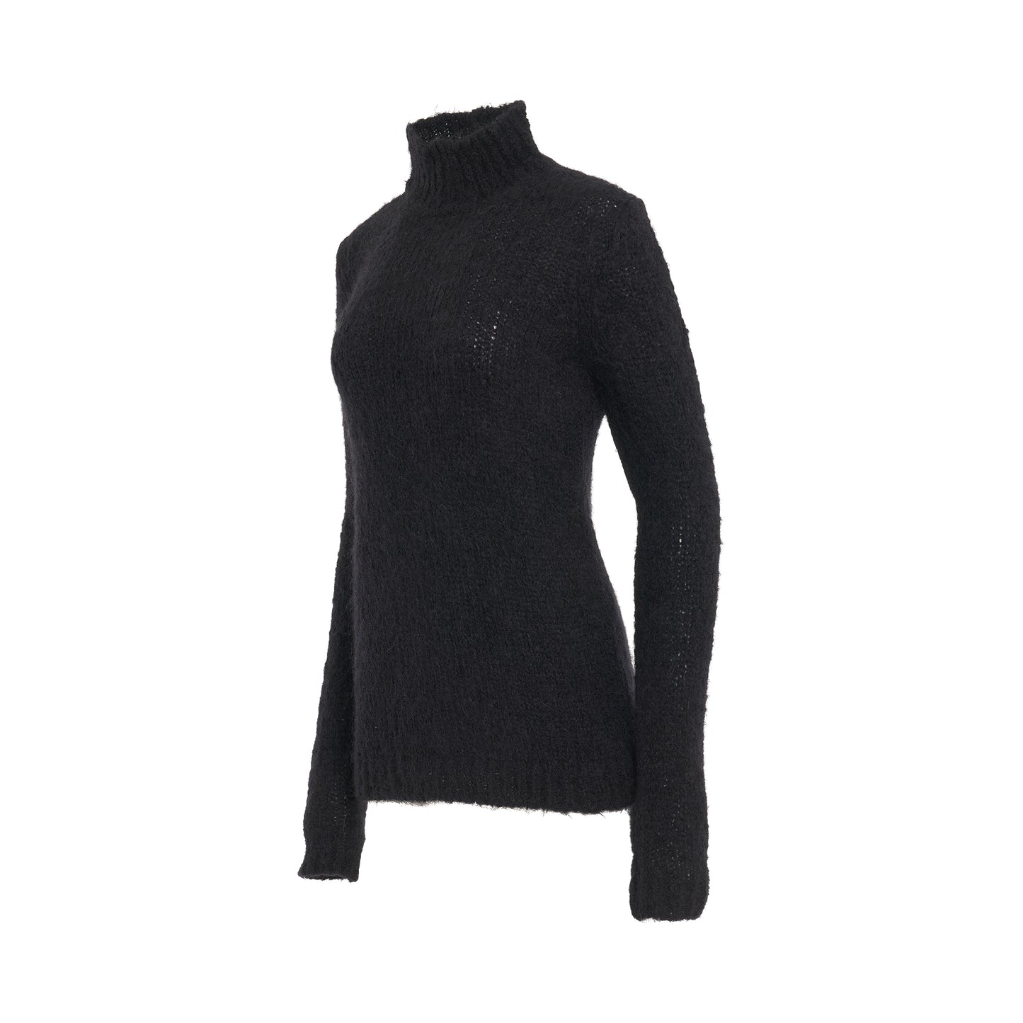 Mohair Turtleneck Sweater in Black