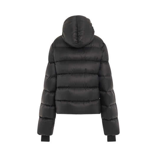 Funnel Neck Puffer Jacket in Black