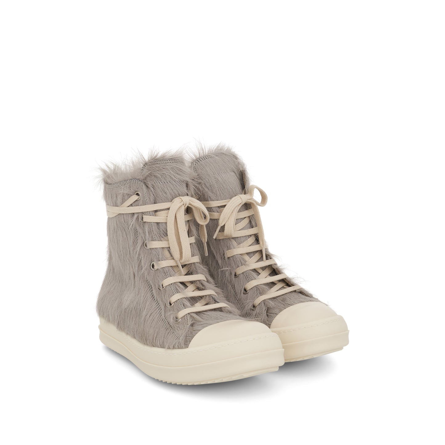 Strobe High Fur Sneaker in Pearl/Milk