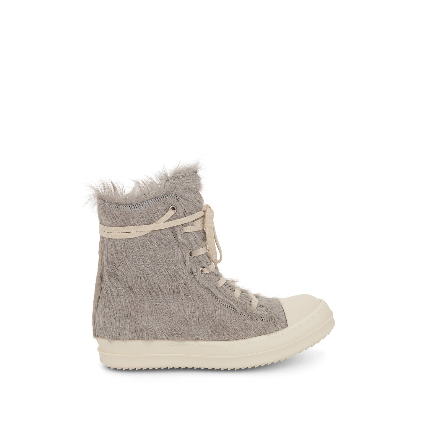 Strobe High Fur Sneaker in Pearl/Milk