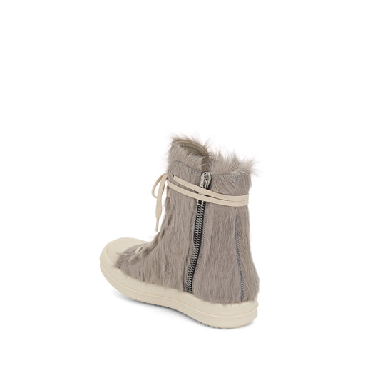 Strobe High Fur Sneaker in Pearl/Milk