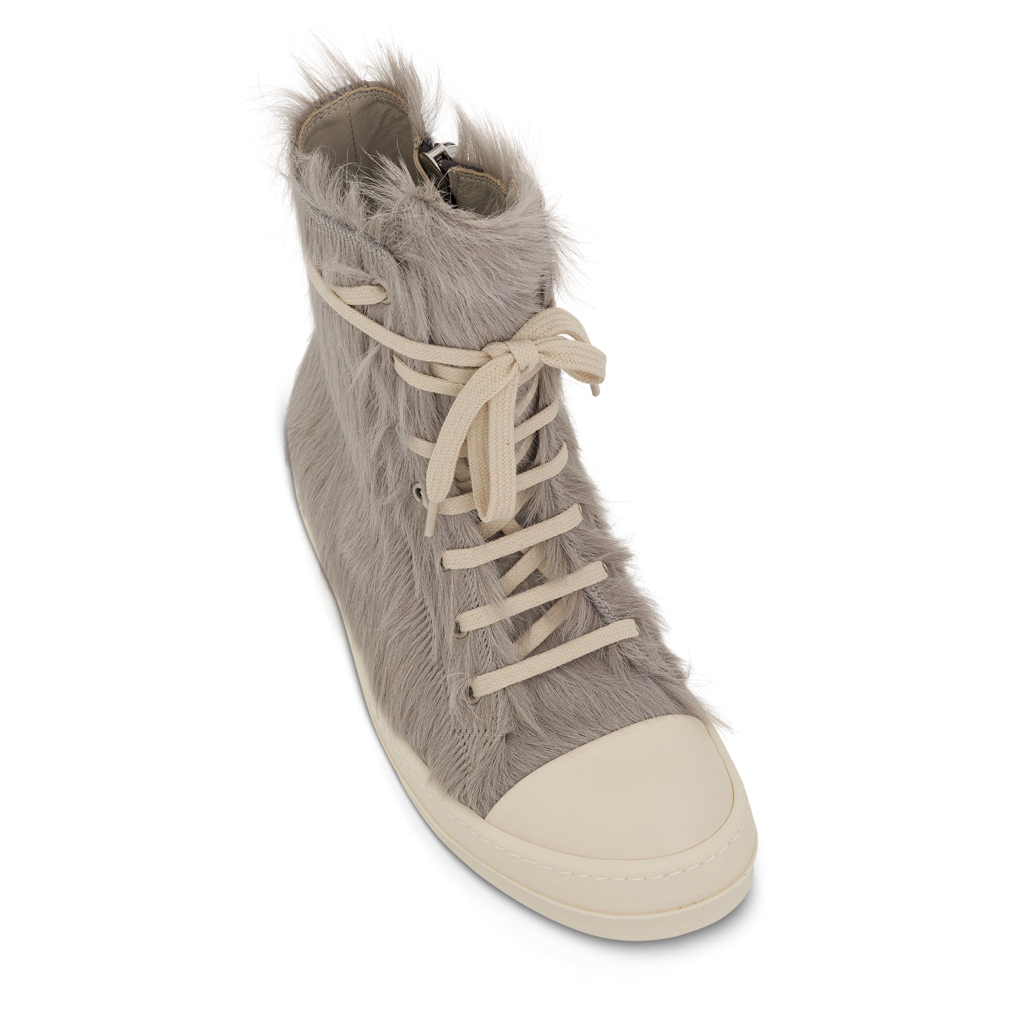 Strobe High Fur Sneaker in Pearl/Milk