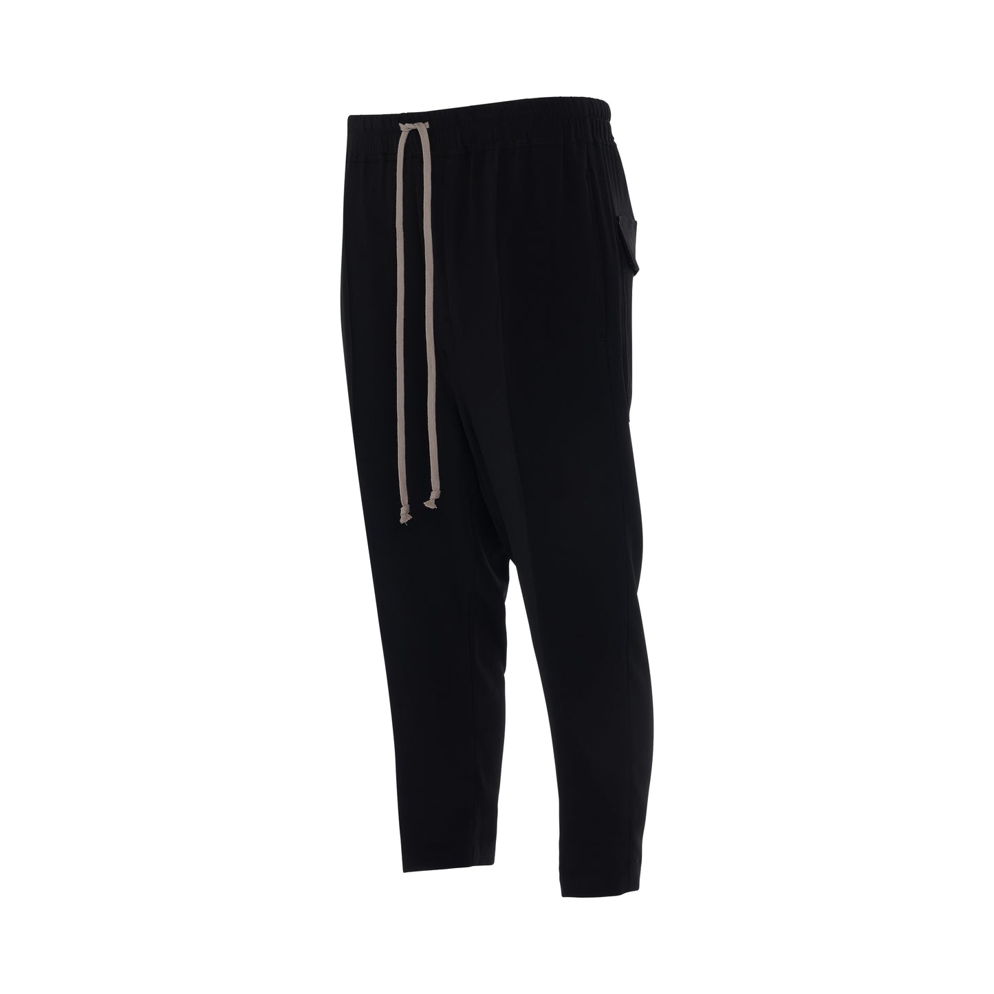Drawstring Cropped Astaires Crepe Pants in Black