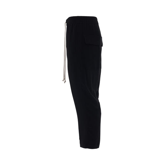 Drawstring Cropped Astaires Crepe Pants in Black