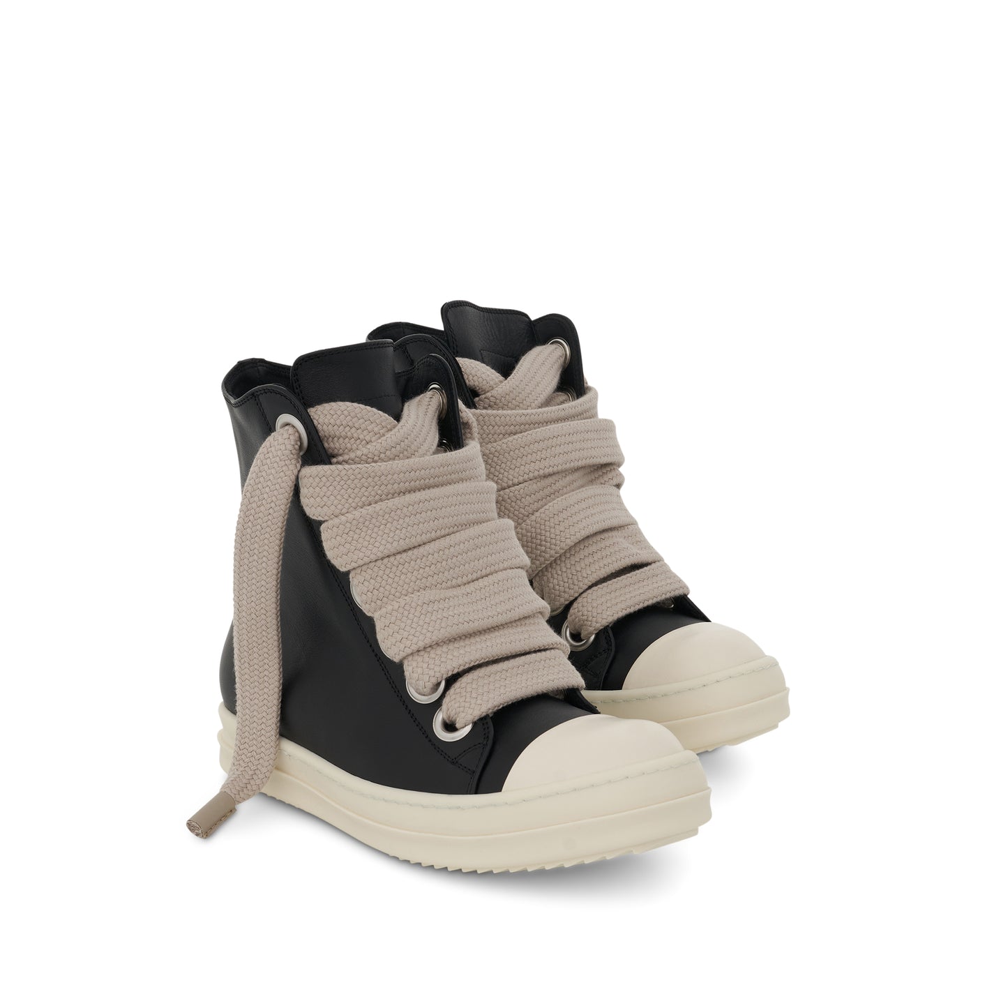 High Top Sneaker with Jumbo Laces in Black/Milk