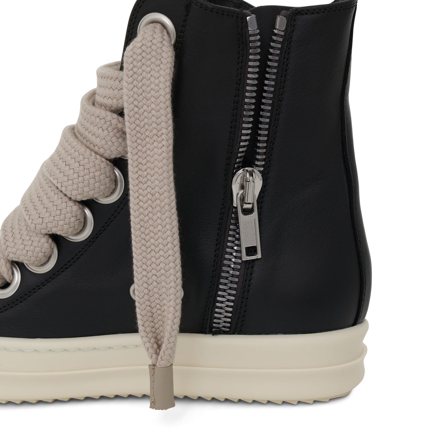High Top Sneaker with Jumbo Laces in Black/Milk