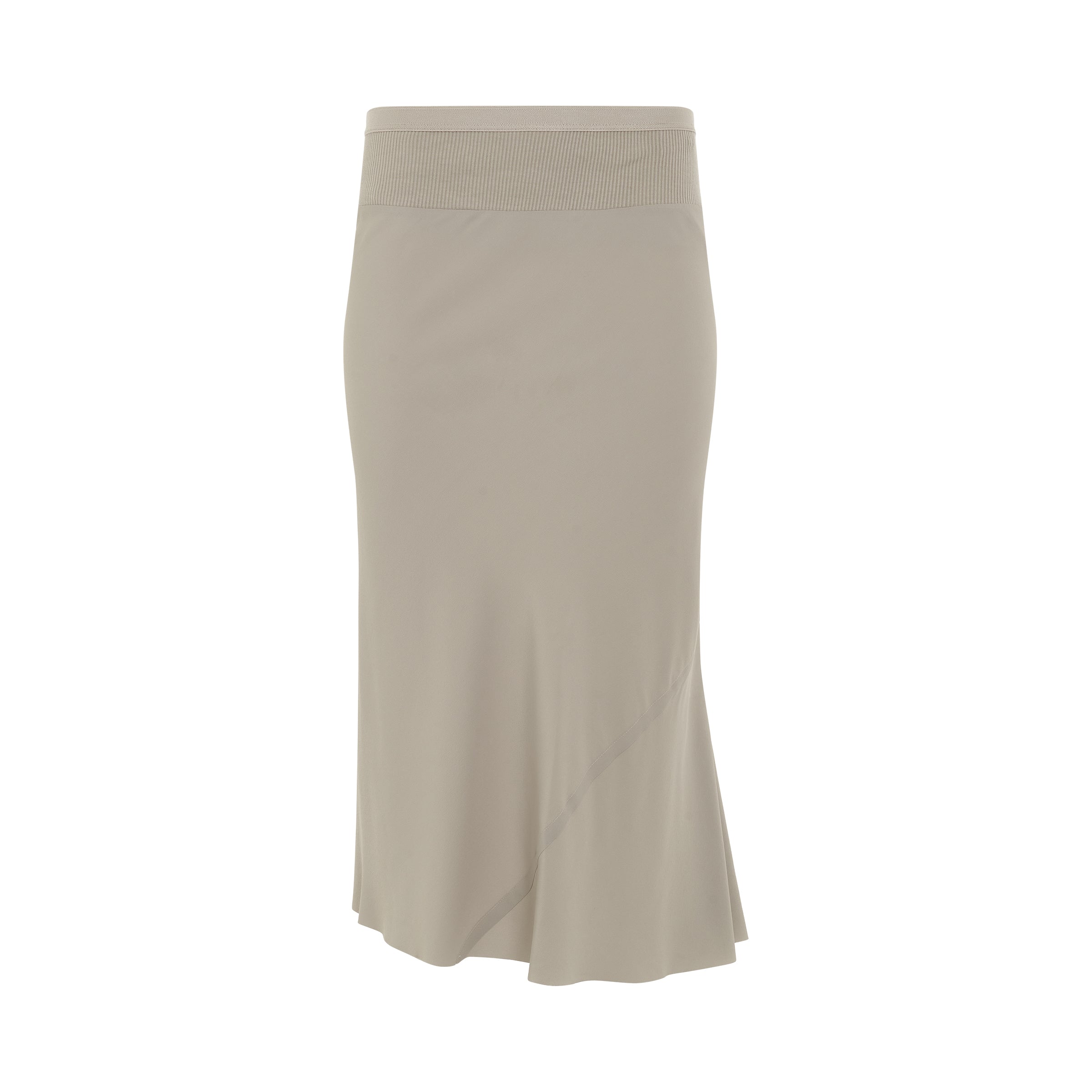 Woven Knee Bias Skirt in Pearl