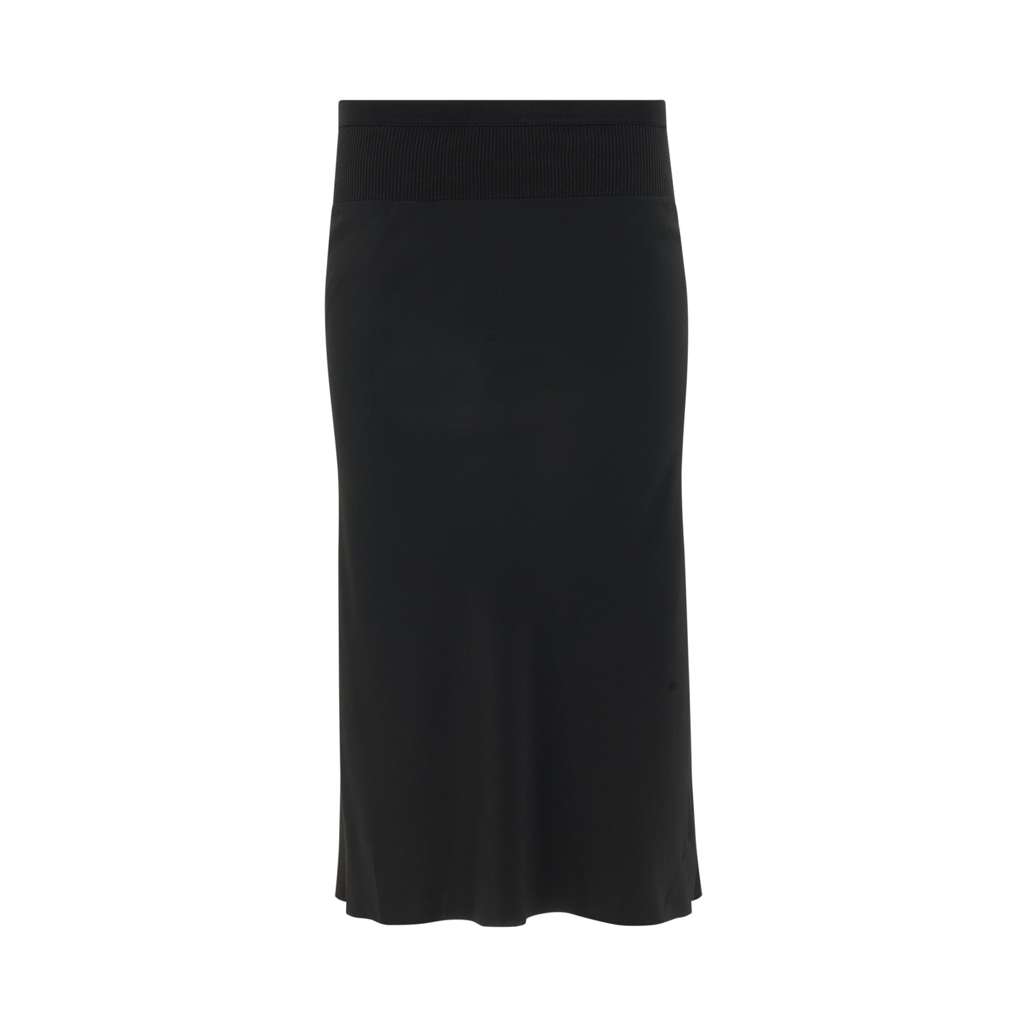 Woven Knee Bias Skirt in Black