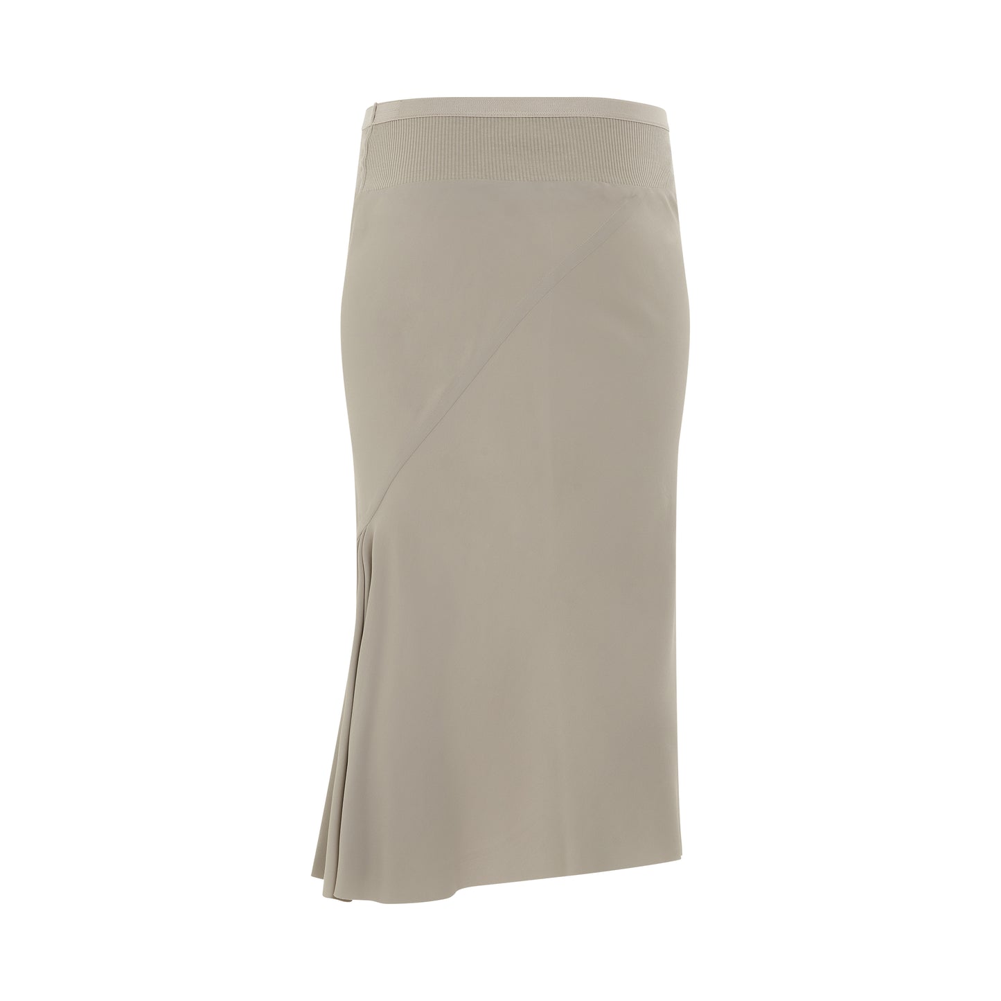 Woven Knee Bias Skirt in Pearl