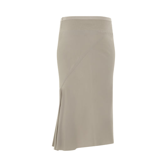 Woven Knee Bias Skirt in Pearl