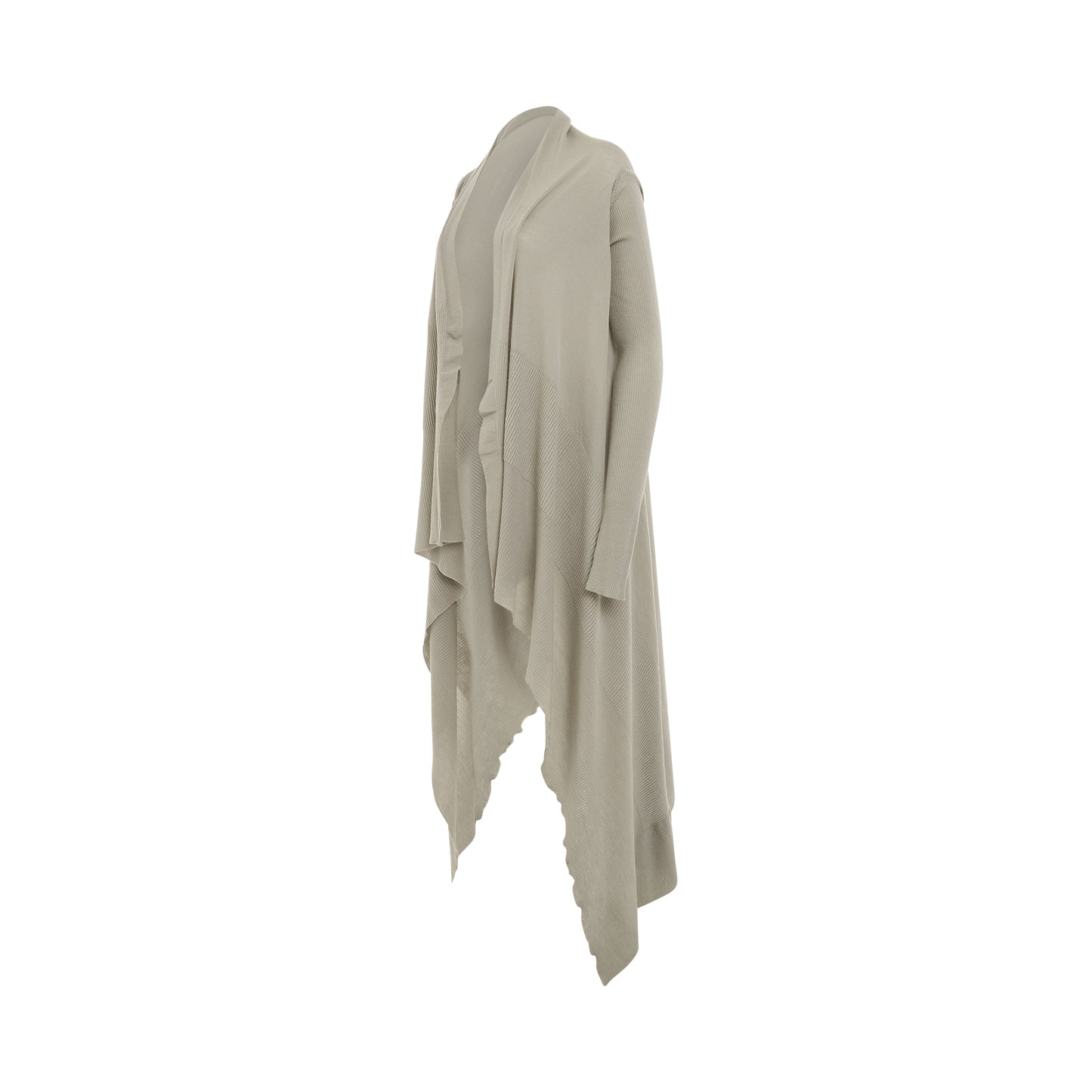 Long Wrap Rasato Knit Cardigan in Pearl