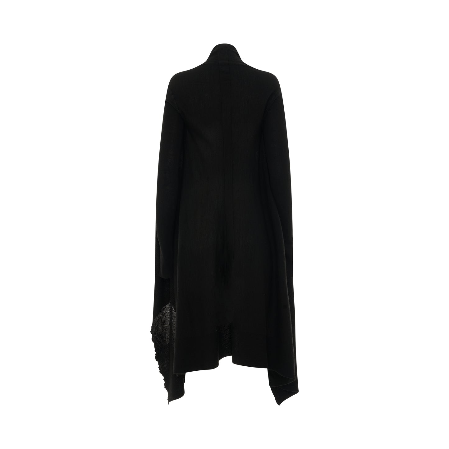 Long Wrap Rasato Knit Cardigan in Black