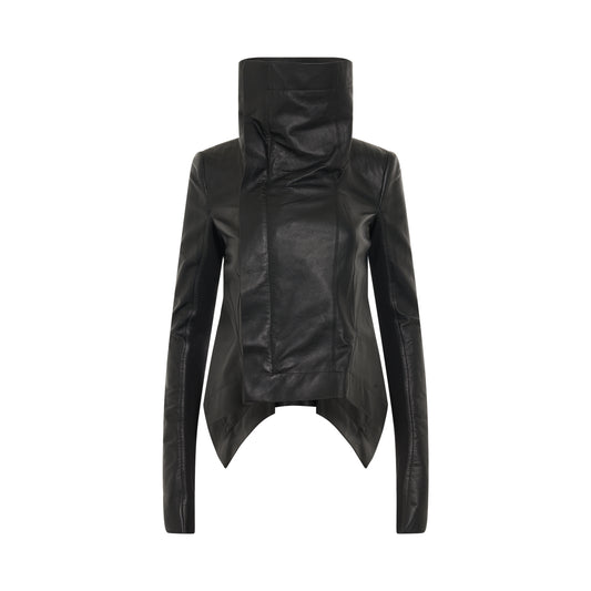 Naska Biker Leather Jacket in Black