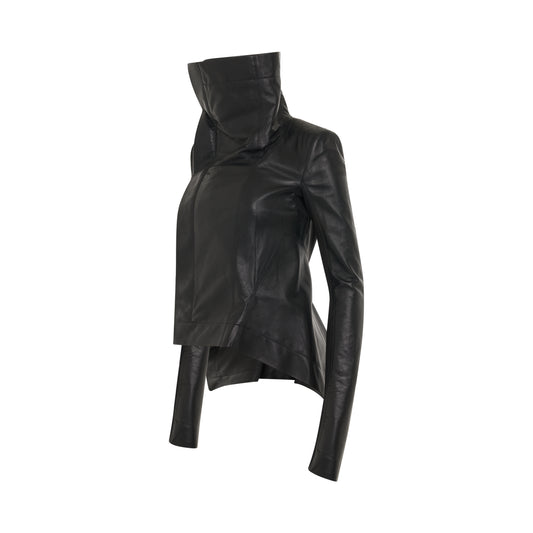 Naska Biker Leather Jacket in Black