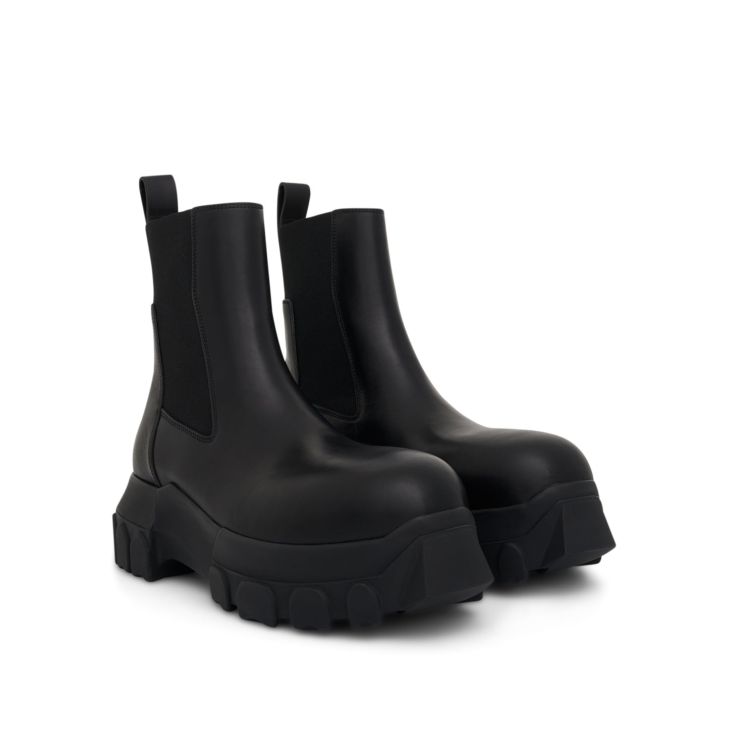 Beatle Bozo Tractor Leather Boots in Black