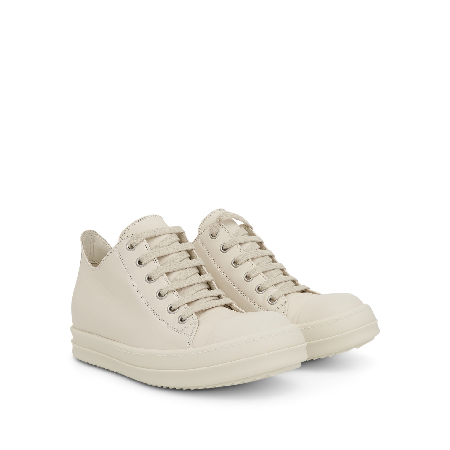 Low Leather Sneakers in Milk