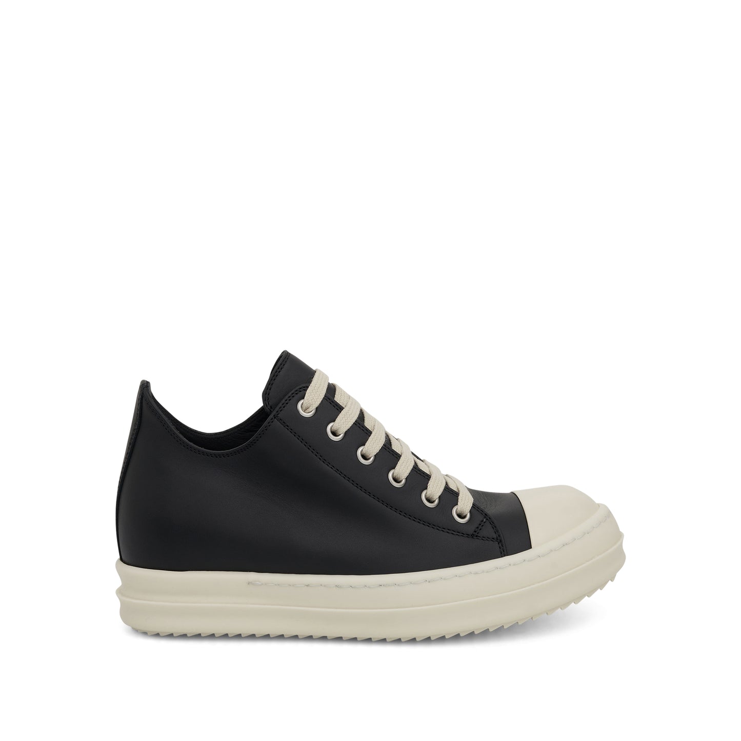 Low Leather Sneakers in Black/Milk