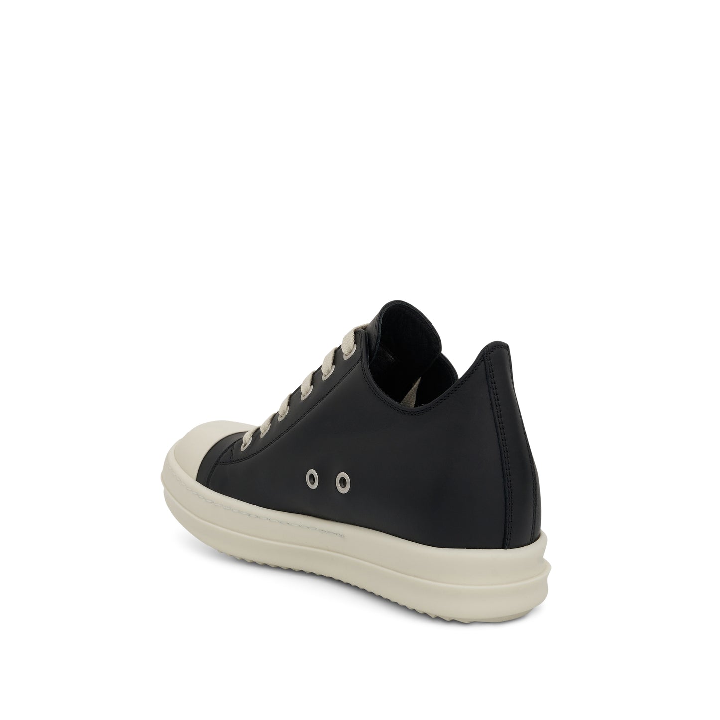 Low Leather Sneakers in Black/Milk