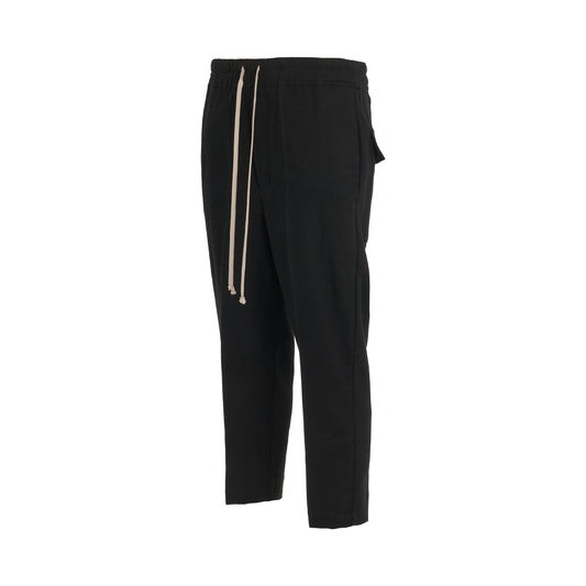 Drawstring Astaires Copped Woven Pants in Black