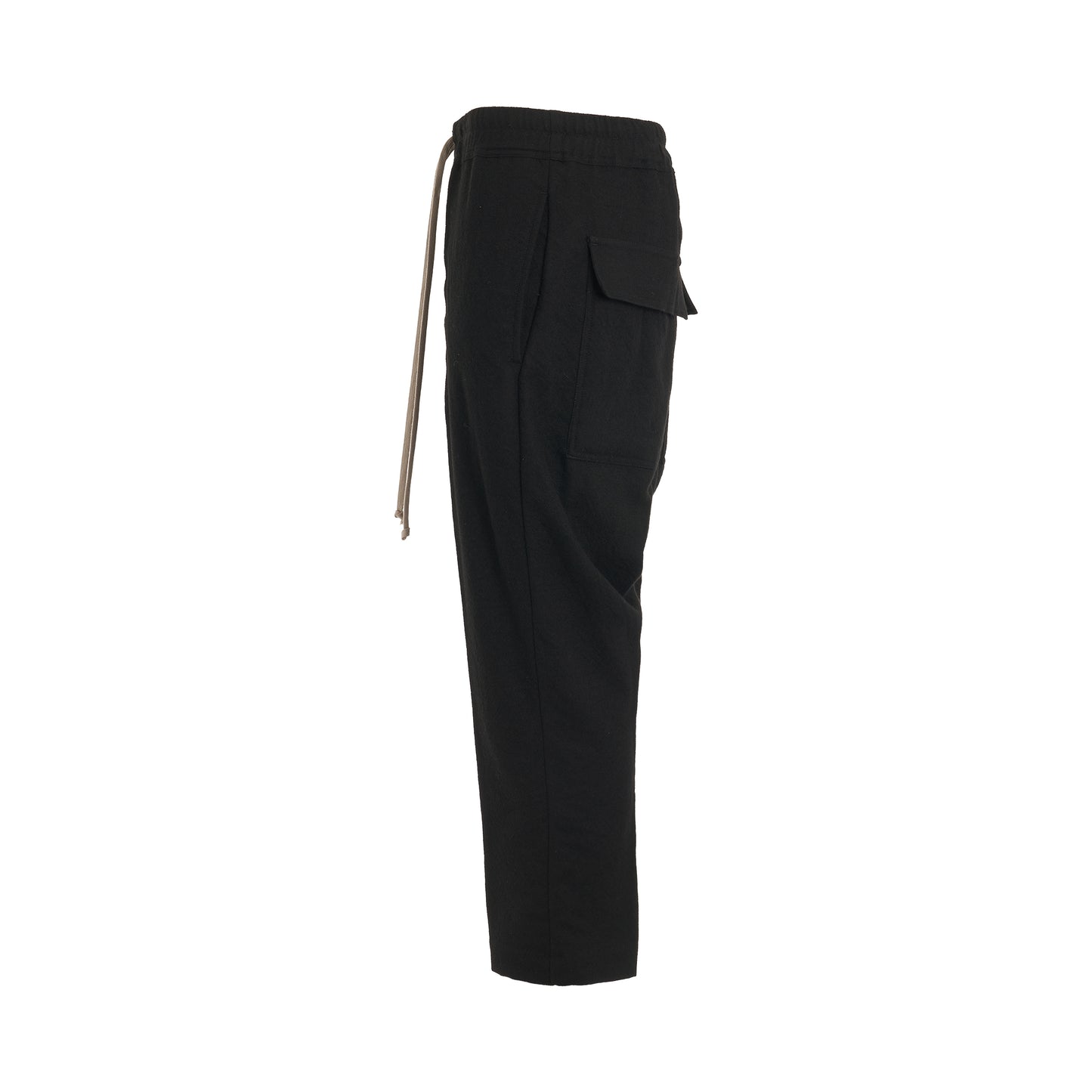 Drawstring Astaires Copped Woven Pants in Black