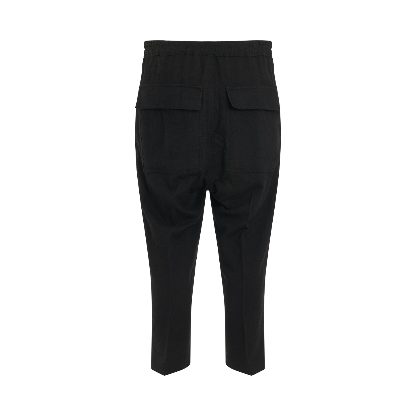 Drawstring Astaires Copped Woven Pants in Black