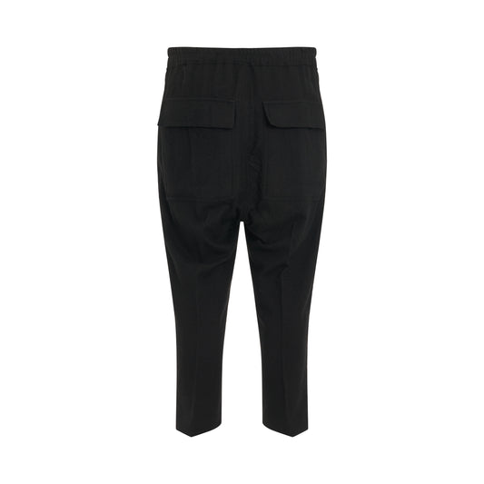 Drawstring Astaires Copped Woven Pants in Black