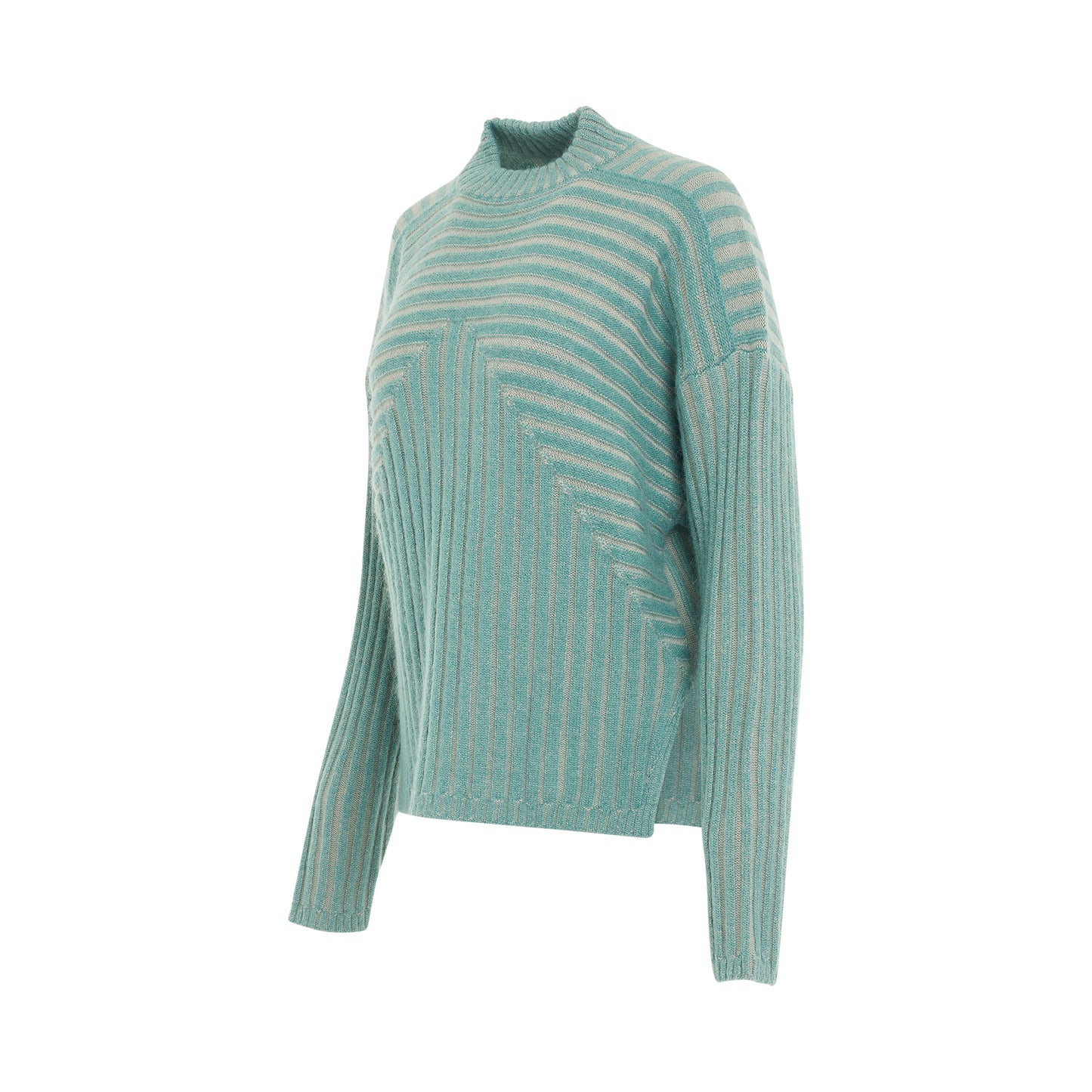 Cropped Tommy Luppeto Knit Sweater in Blue