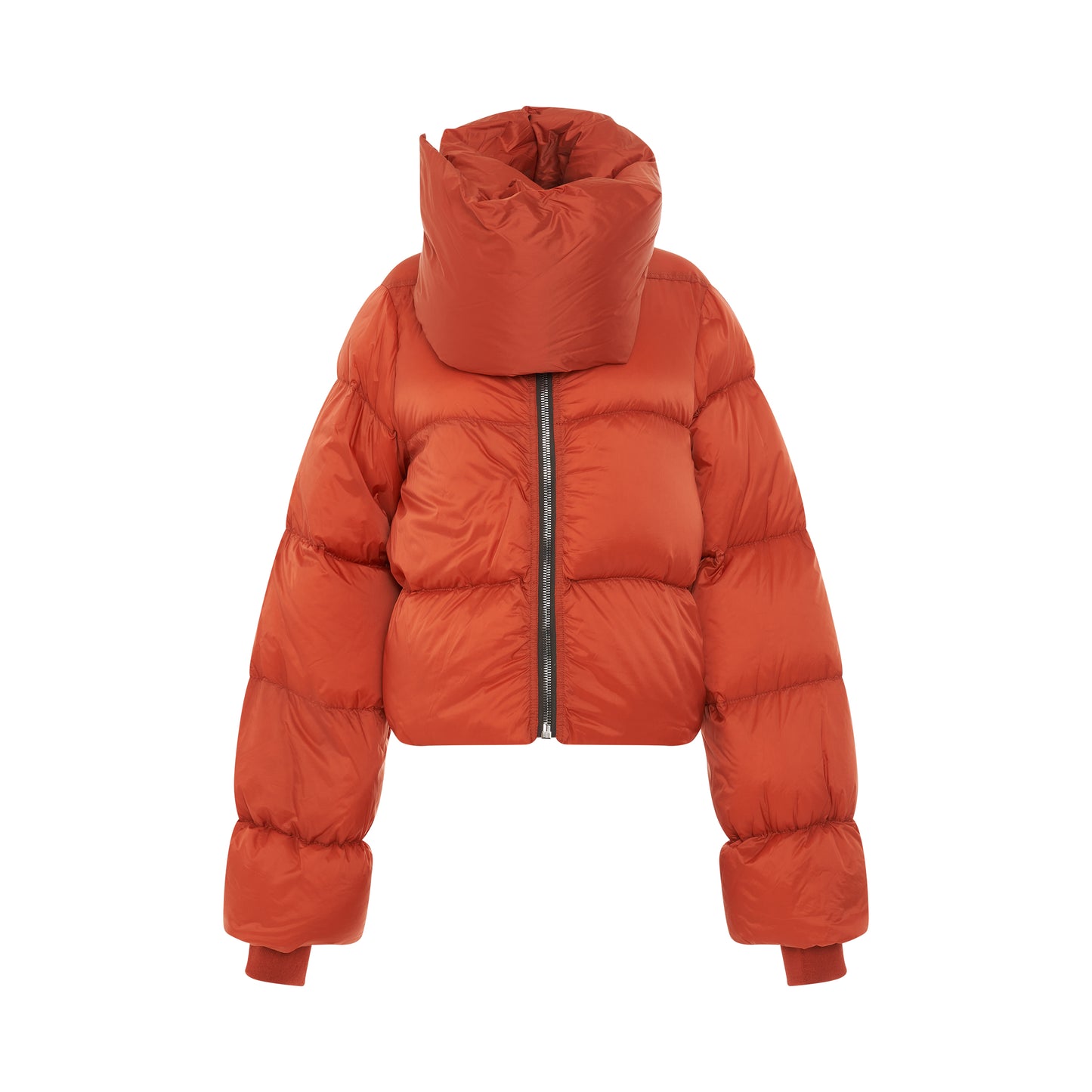 Funnel Neck Down Jacket in Orange