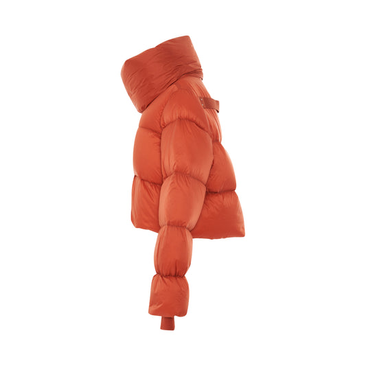 Funnel Neck Down Jacket in Orange