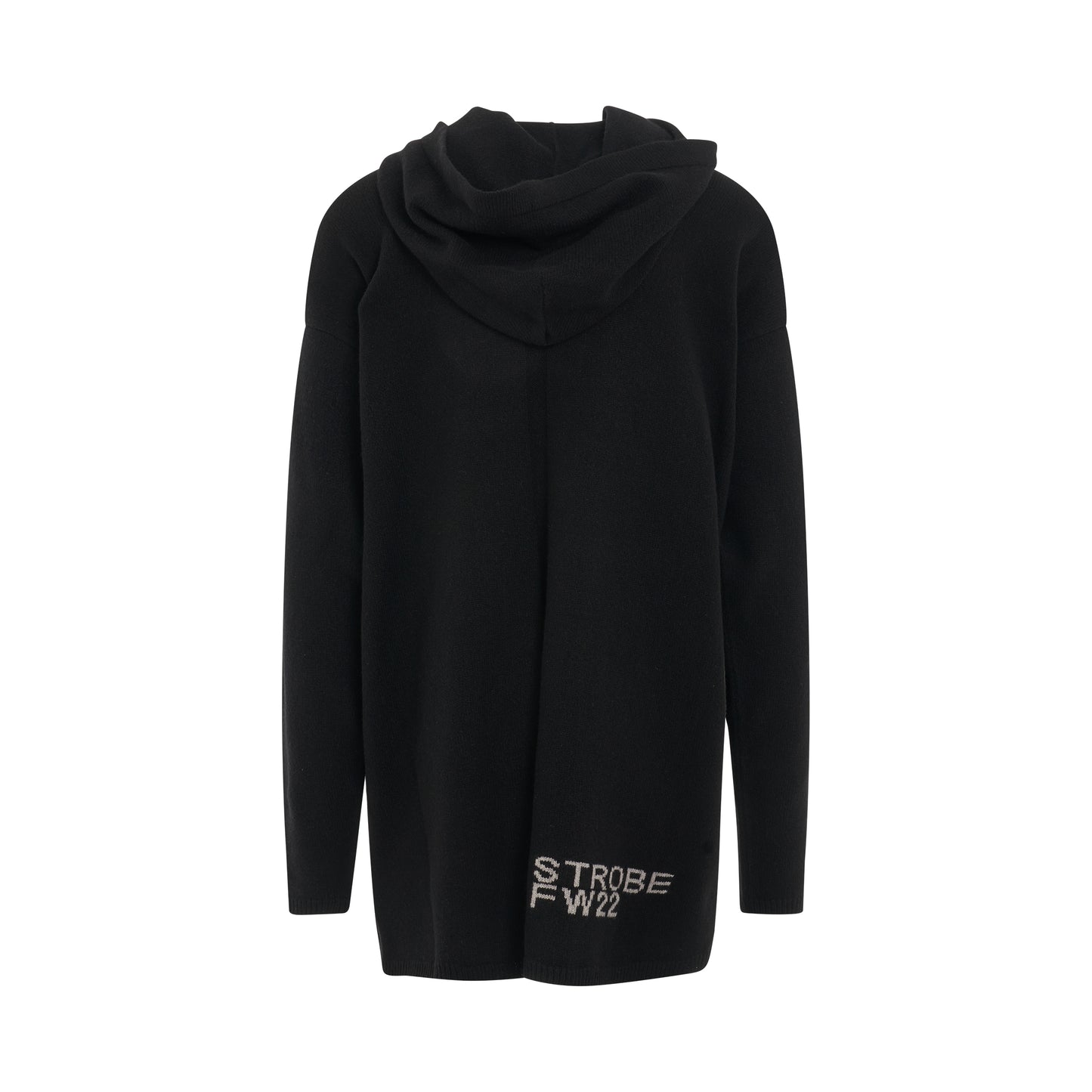 Hooded Tommy Knit Sweater in Black/Pearl