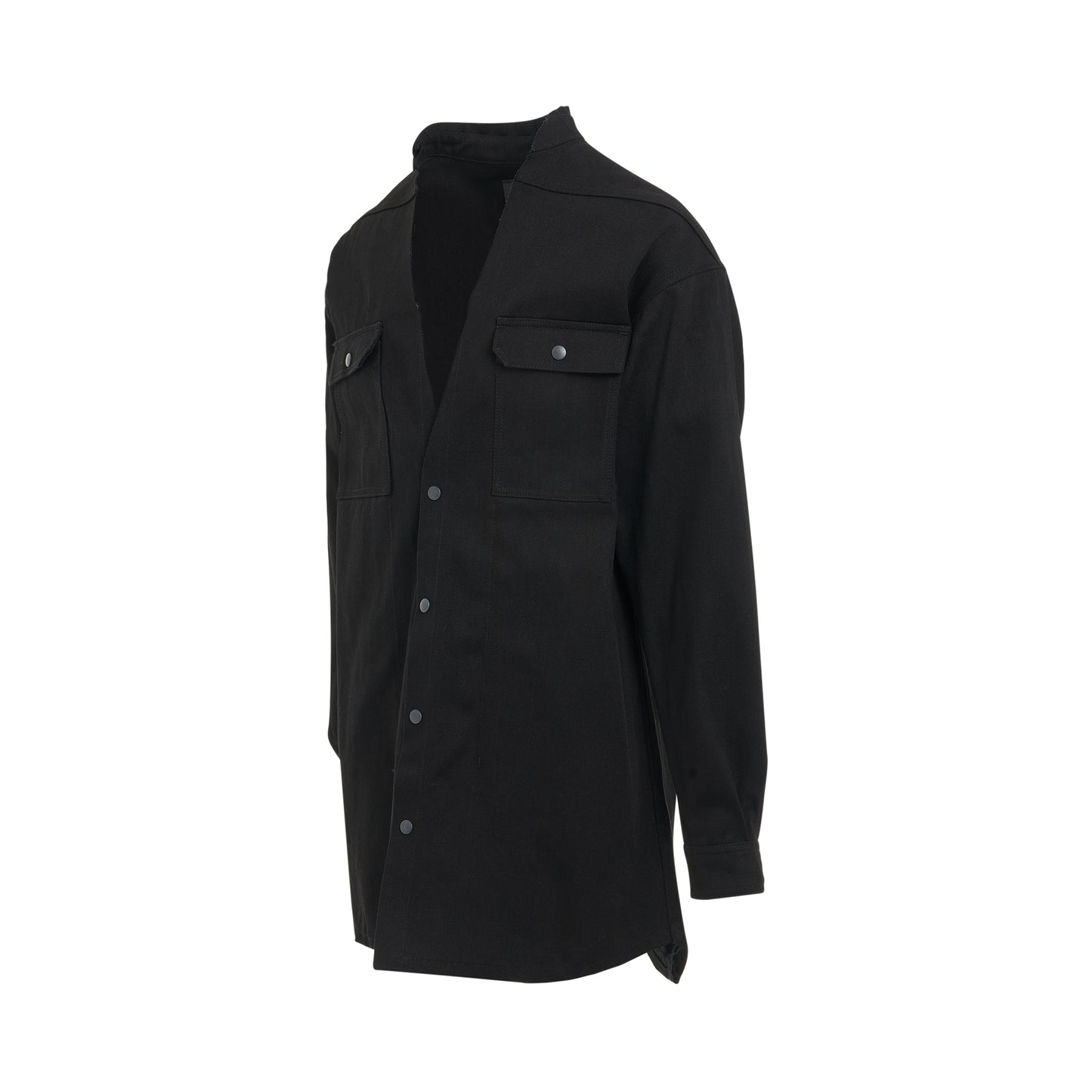 Cut Out Jumbo Denim Outershirt in Black