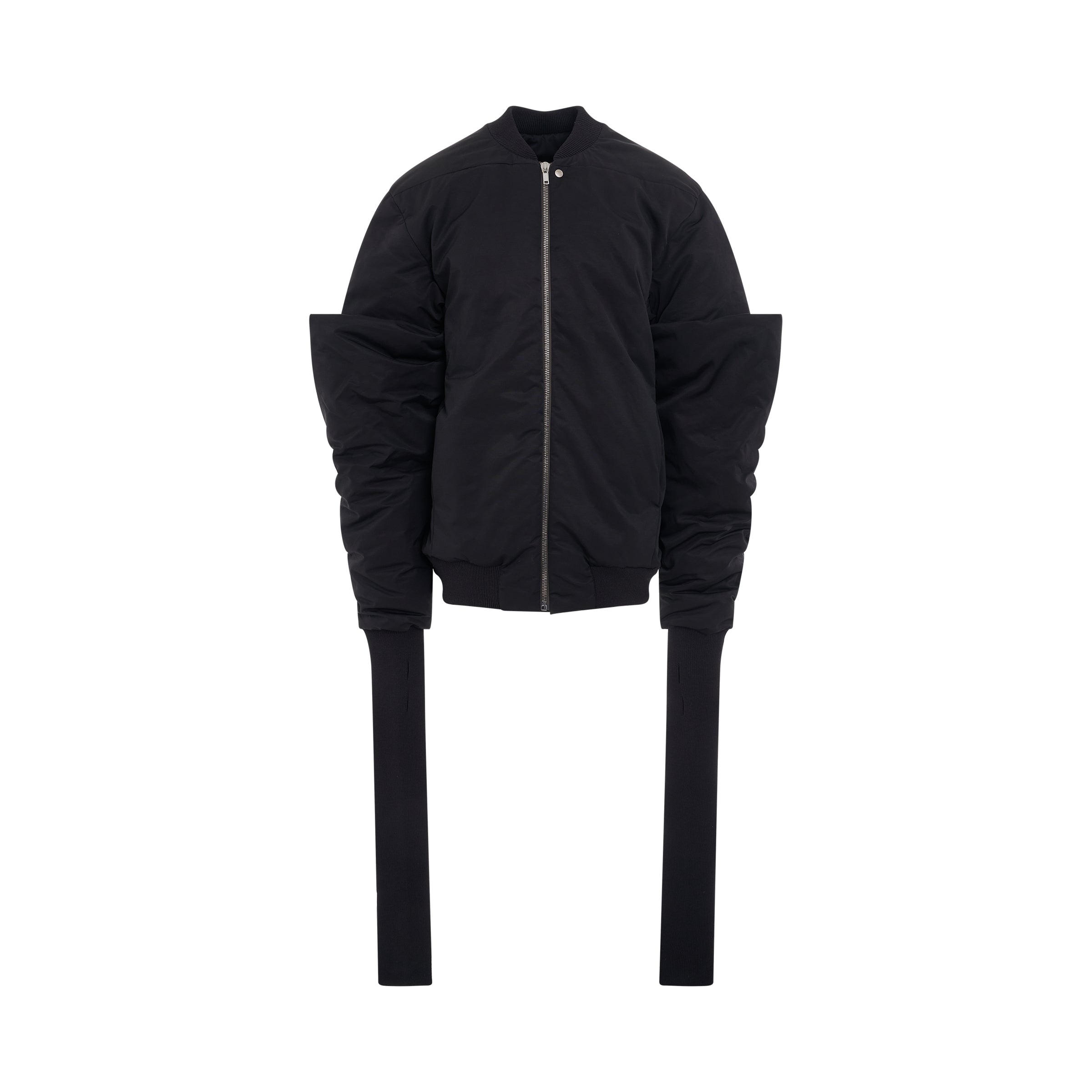 Gauntlet Padded Bomber Jacket in Black