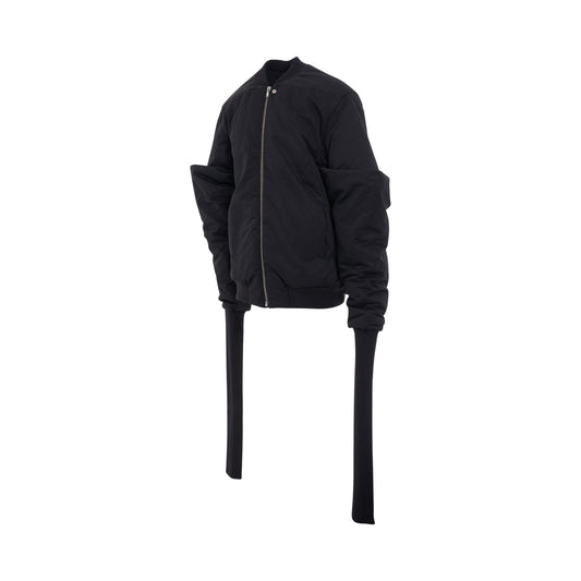 Gauntlet Padded Bomber Jacket in Black