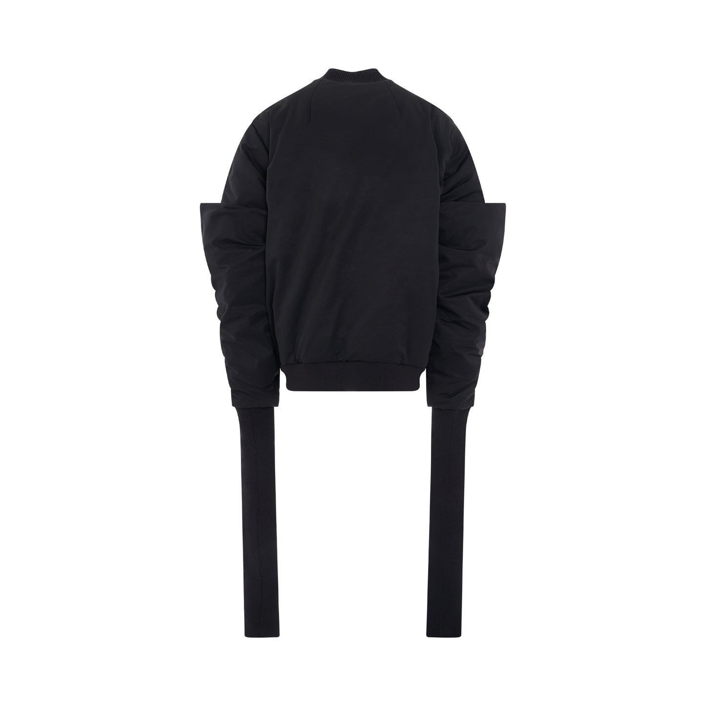 Gauntlet Padded Bomber Jacket in Black